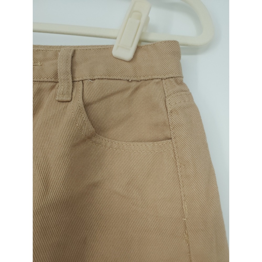 Dazy Denim Shorts Women Med Khaki Tan RawHem HighWaist Casual Coastal Safari NWT - Picture 3 of 8